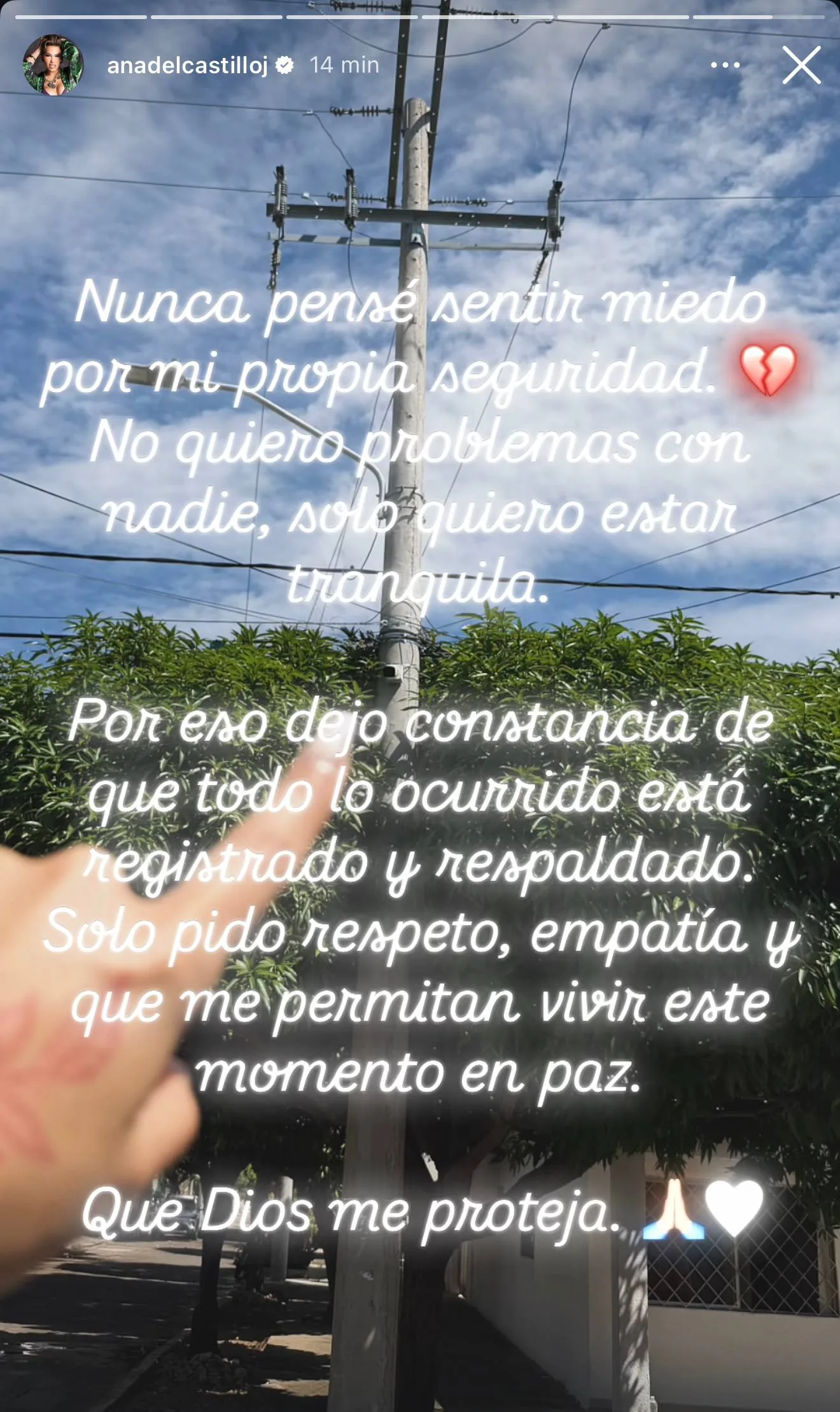 Imagen de Ana del Castillo pide respeto en medio de una tormenta emocional